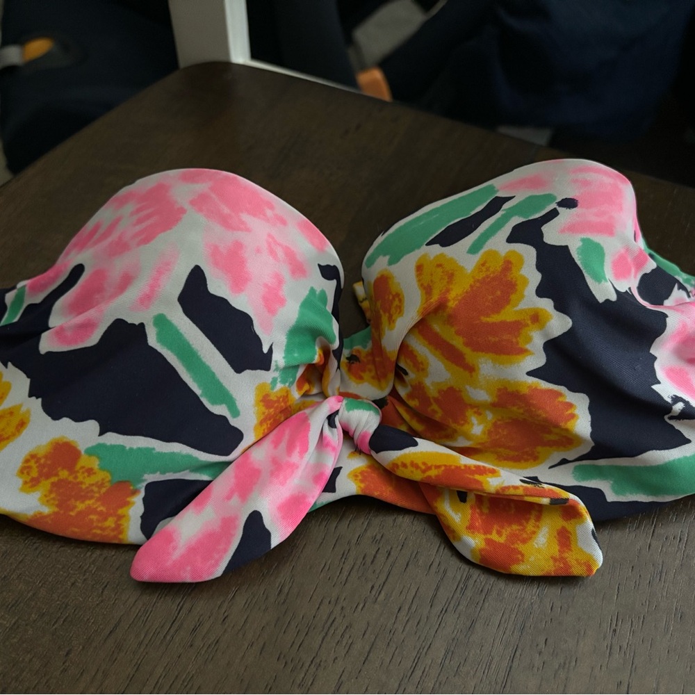 Aerie Strapless Tropical Bikini Top